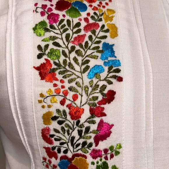 Hand Made Long Sleeve San Antonino embroidery Mexican guayabera Shirt. - Picture 10 of 11